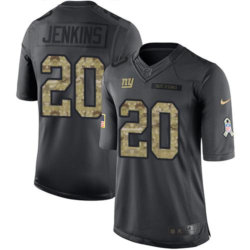 Nike Giants #20 Janoris Jenkins Black Men's Stitched NFL Limited 2016 Salute to Service Jersey - Click Image to Close